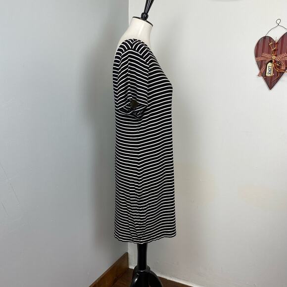 Volcom Black Striped Dayze Dayz Low Back Jersey Dress Sz 14W Plus - Picture 6 of 13
